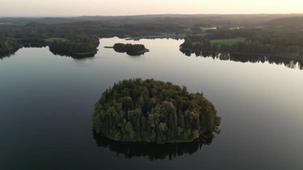 Шведский Архипелаг Воздушном Беспилотнике Летящий Над Лесом Островами Вид Воздуха — стоковое видео