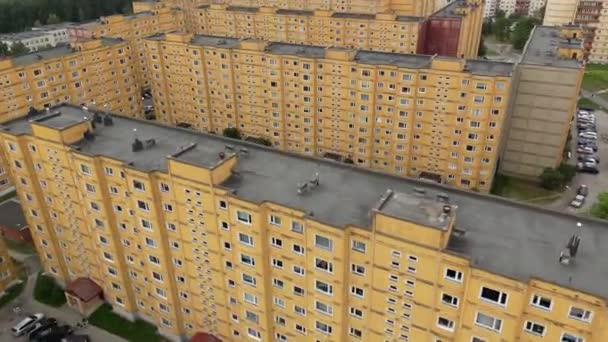 Contemporary Residential Building City Dormitory District Bedroom Community Drone Shot — Stockvideo