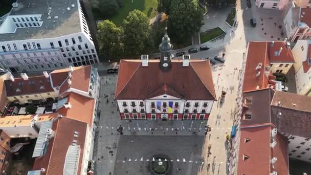 Drone Footage Old Town Square Beautiful Panoramic Fly Old Town — Vídeo de Stock
