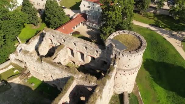 Cesis Castle Medieval Castles Latvia Beauty Latvian Historic Ruins Unesco — Wideo stockowe