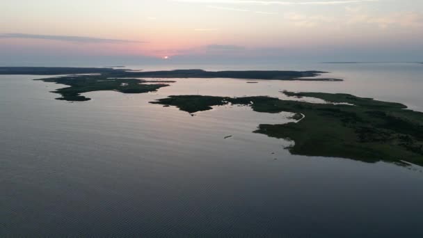 Swedish Archipelago Aerial Drone Shot Flying Forest Islands Aerial View — Vídeo de stock