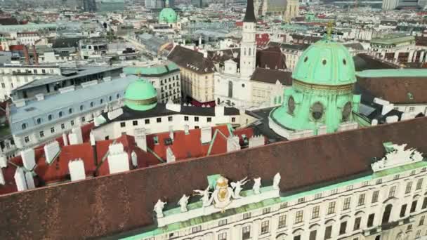 Katedry Krajobraz Miasta Wiedeń Austria Rzymskokatolicka Archidiecezja Wiedeńska Widok Lotu — Wideo stockowe