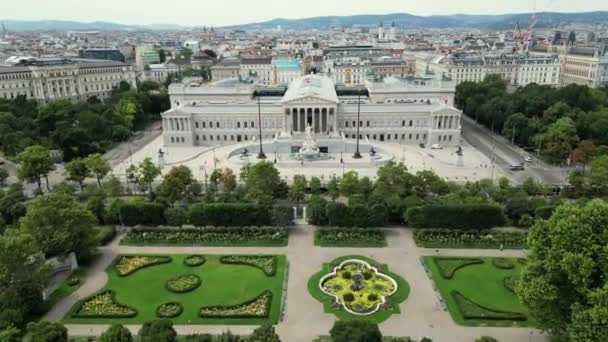 Belvedere Kalesi Avusturya Viyana Daki Belvedere Sarayı Nın Havadan Görünüşü — Stok video