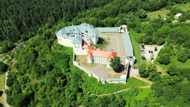Lupca Castle Slovakia Aerial View Castle Slovenska Lupca Slovakia High — Stock Video