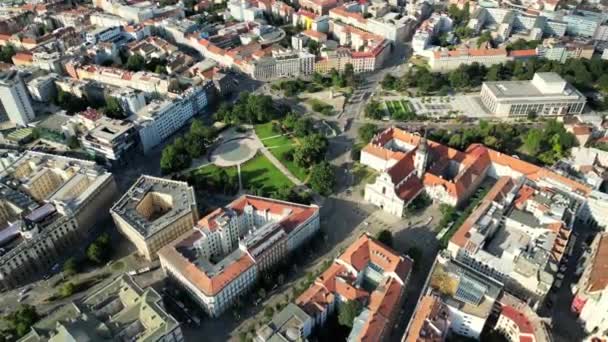 Vista Panorámica Desde Dron Ciudad Brno República Checa Ciudad Brno — Vídeo de stock