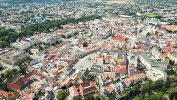 Olomouc Republik Ceko Arsitektur Eropa Markah Tanah Selama Hari Berawan — Stok Video