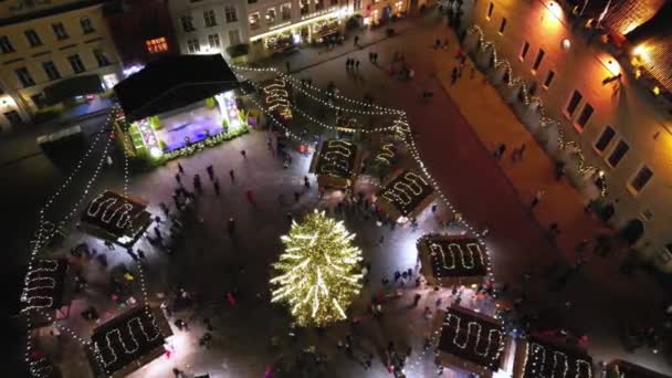 Incroyable Concept Vacances Célébration Marché Noël Dans Pays Nordique Estonie — Video