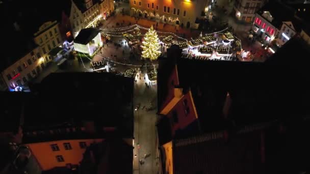 Vakantie Feest Kerstmarkt Het Scandinavische Land Estland Tallinn — Stockvideo