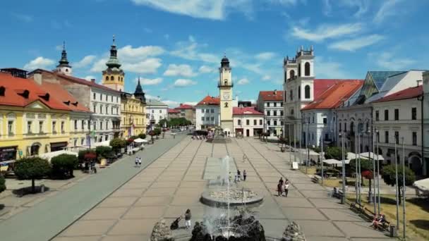 Город Банска Быстрица Летом Словакия Пролет Над Старым Городом Маленьким — стоковое видео