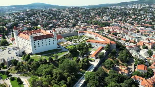 Drone Flying Bratislava Castle Bratislavsky Hrad Bratislava Castle Main Castle — Stock Video