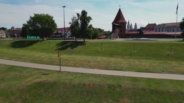 Château Kaunas Révéler Belle Ligne Horizon Vieille Ville Kaunas Avec — Video