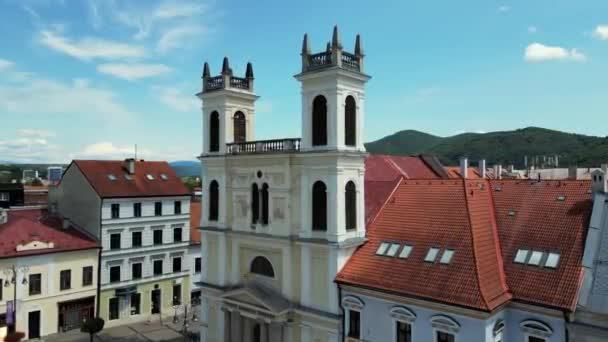 Banská Bystrica Cityscape Létě Slovensko Let Nad Starým Městem Malým — Stock video