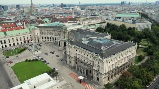 Viennas Maria Theresa Monument Och Konsthistoriska Museet Fantastisk Utsikt Över — Stockvideo