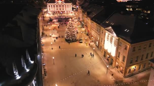 Відкрийте Себе Тарту Ринок Естонії Пропонує Глінтвейн Різдвяні Пироги Вид — стокове відео