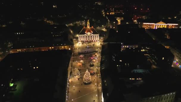 Tartu Canlı Noel Pazarı Işıldayan Işıklar Arasında Şenlikli Bir Cazibeyle — Stok video