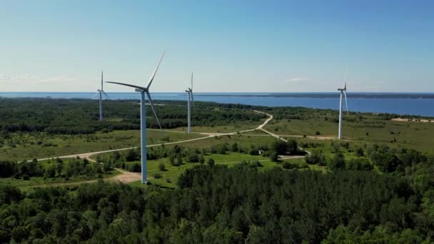 Windmill Park Green Energy Drone View Windmill Wind Farm Pembangkit — Stok Video