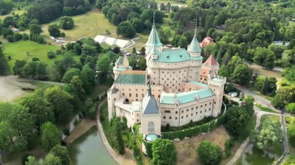 Vue Aérienne Château Médiéval Bojnice Patrimoine Unesco Slovaquie Château Des — Video