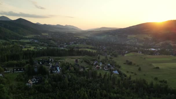 Paysages Majestueux Suisse Lever Soleil Sur Les Collines Montagne Arbres — Video