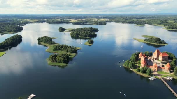 Lake Island Castle Trakai Lituanie Vol Aérien Autour Trakai Lithuanie — Video