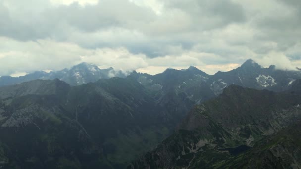 Πολωνικά Βουνά Tatry Όμορφο Ορεινό Τοπίο Καλοκαίρι Δάσος Και Βράχια — Αρχείο Βίντεο