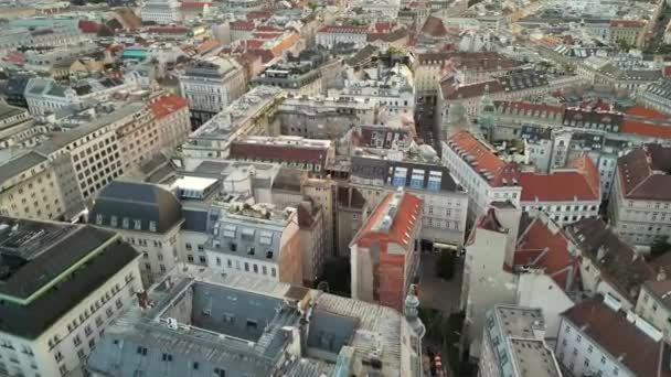 Flug Über Die Wiener Innenstadt Von Oben Nach Unten Kathedralen — Stockvideo