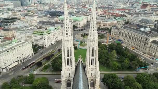 Stephens Katedrali Tarih Önemi Viyana Başkenti Avusturya Viyana Ufuk Çizgisi — Stok video