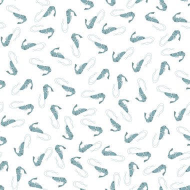 Vector seamless pattern with shrimp.Underwater cartoon creatures.Marine background.Cute ocean pattern for fabric, childrens clothing,textiles,wrapping paper.