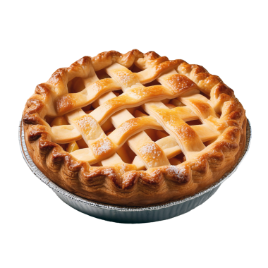 Altın kabuklu ve sıcak tarçınlı klasik elmalı turta şeffaf arka planda izole edilmiş tatlı fotoğrafçılığı, tatlı ikramları ve yemek tasarımı için mükemmel.