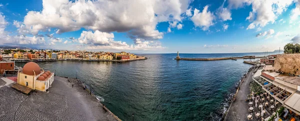 Aerial Photo Chania Old Harbor Beautiful Day Royalty Free Stock Photos