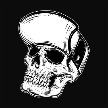 Dark Art Skull Gangster Dövme Vintage Bandana Şapka Giyim El Çizim Biçimi
