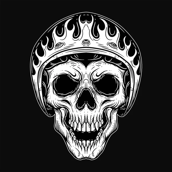 Dark Art Skull Rider Man Face Байкеры Ретро Vintage Helmet — стоковый вектор