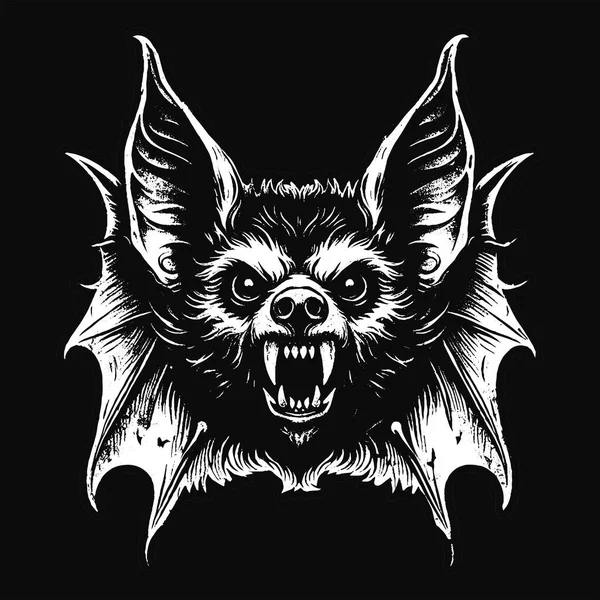 Kara Sanat Yarasa Canavarı Korkunç Cehennem Cadısı Kafatası Grunge Klasik Tarzı Siyah Beyaz