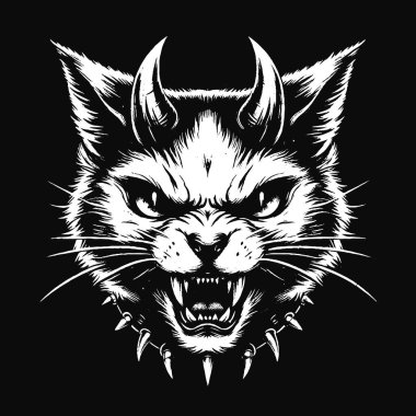 Karanlık Sanat Kedileri Hayvan Korkusu Grunge Kafatası Klasik Okul Dövmesi