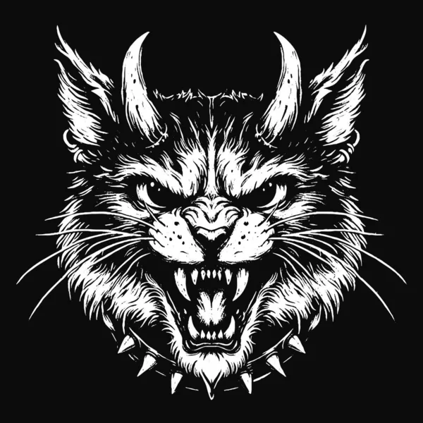 Karanlık Sanat Kedileri Hayvan Korkusu Grunge Kafatası Klasik Okul Dövmesi