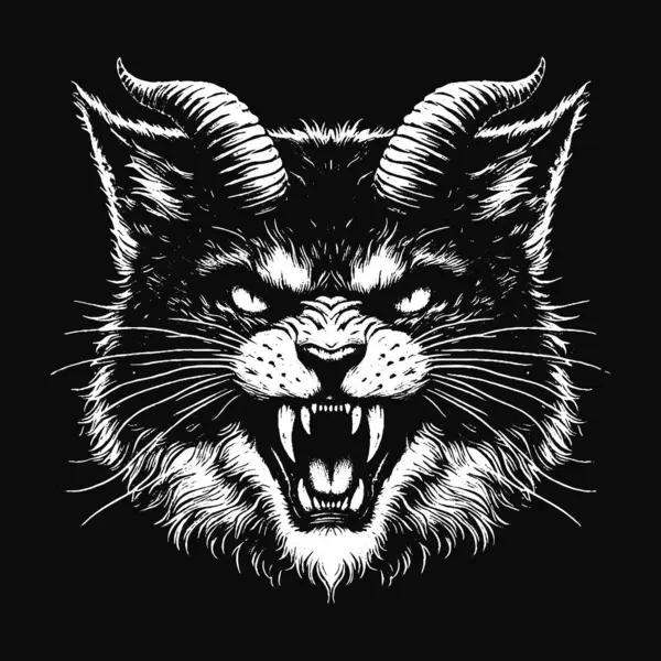 Karanlık Sanat Kedileri Hayvan Korkusu Grunge Kafatası Klasik Okul Dövmesi