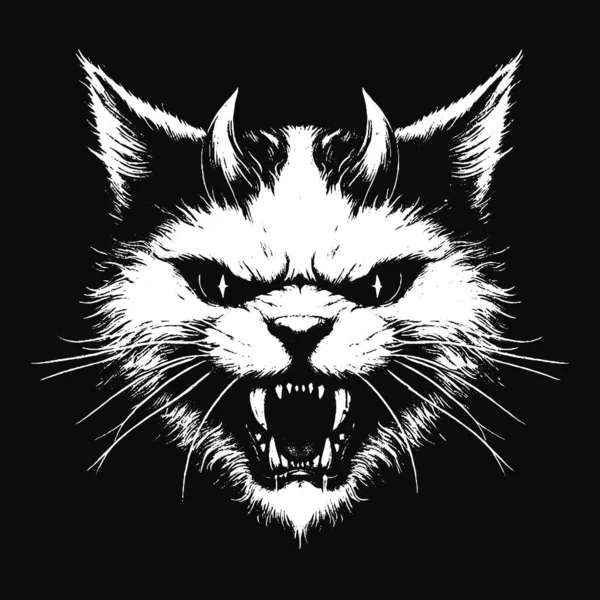 Karanlık Sanat Kedileri Hayvan Korkusu Grunge Kafatası Klasik Okul Dövmesi