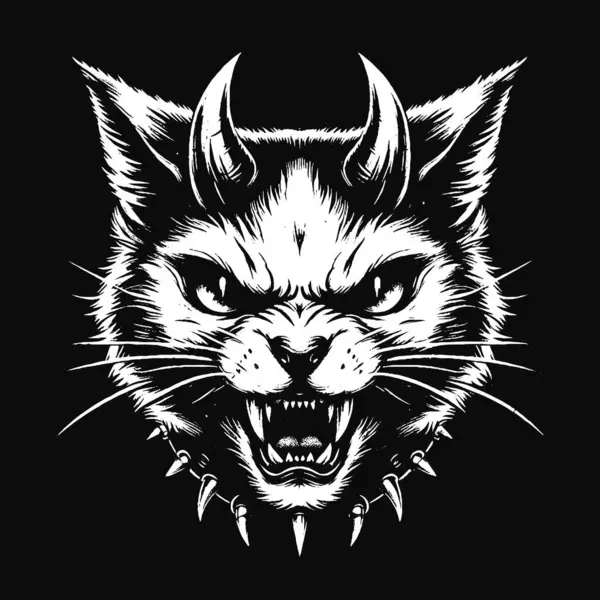 Karanlık Sanat Kedileri Hayvan Korkusu Grunge Kafatası Klasik Okul Dövmesi