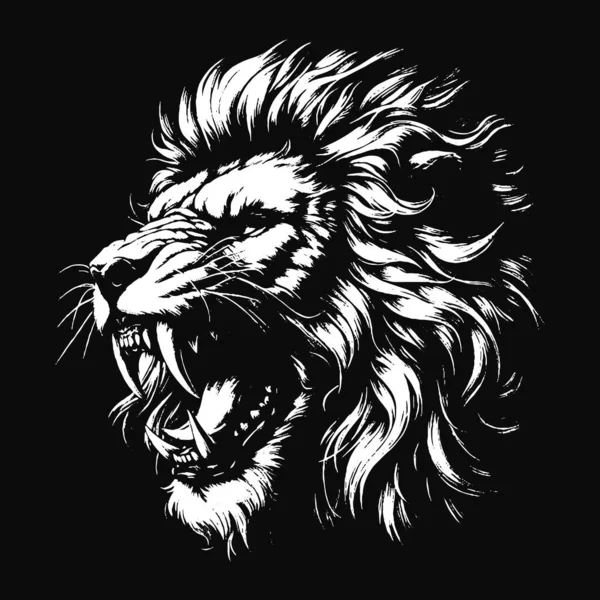 Kara Aslan Canavarı Hayvan Dişleri Sanat Sanatı Grunge Klasik Resim Sanatı