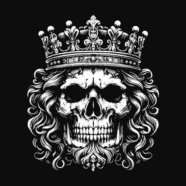 Koyu Sanat Kurukafa Kral Taht Güller Vintage Grunge Dövmeli siyah beyaz