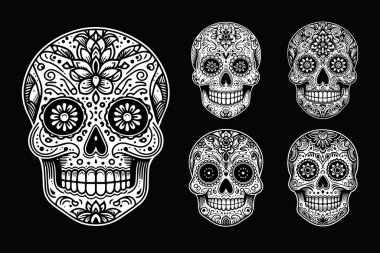 Siyah, Siyah ve Beyaz Resimli Siyah Sanat Kafatası