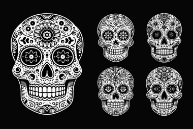 Siyah, Siyah ve Beyaz Resimli Siyah Sanat Kafatası