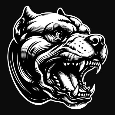 Keskin Sivri Sivri Sivri Sivri Sivri Sivri dişli Kızgın Pitbull Köpek Kafası