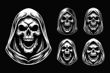 Karanlık Sanat Korkunç Kafatası Biçici Siyah-Beyaz Görüntü