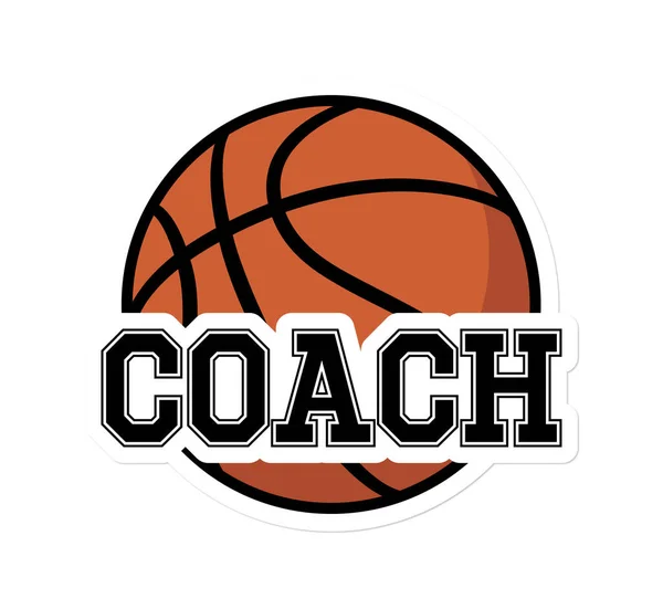 Basketball Coach Vector Ball Varsity College Style — стоковий вектор