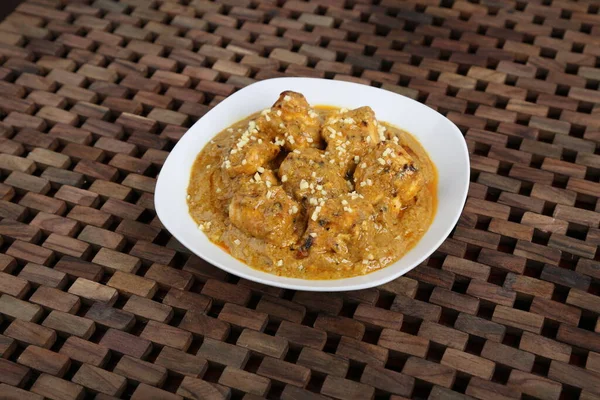 Chicken Malai Korma Masala Karahi Served Dish Isolated Table Side — Stock Photo, Image