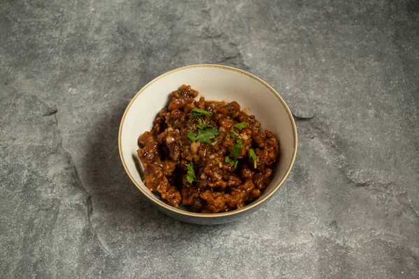 stock image Spicy Beef with garlic pepper served in dish isolated on background top view of bangladeshi food