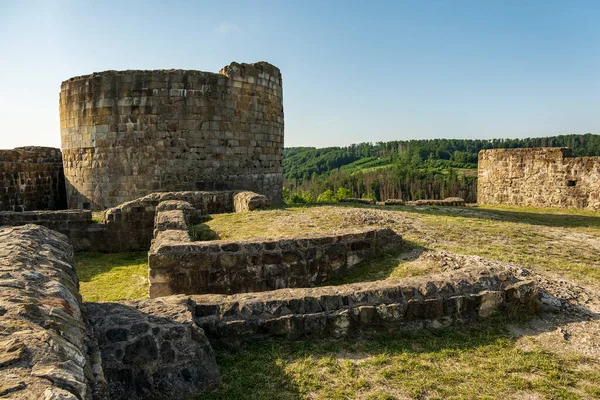 Ruins of castle Falkenburg, a hill castle from the 12th century, near Detmold, Teutoburg Forest, Germany