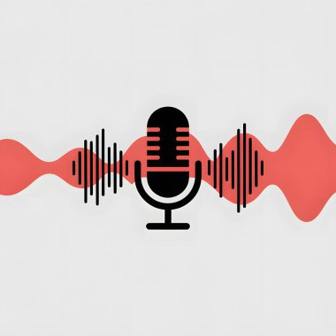 Ses Dalgaları Temsilcisi Mikrofon Simgesi Podcast, Ses Kaydı ve Canlı Yayın