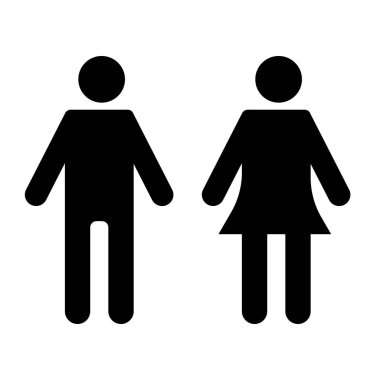 erkek ve kadın sembolleri ikon vektör illüstrasyonu