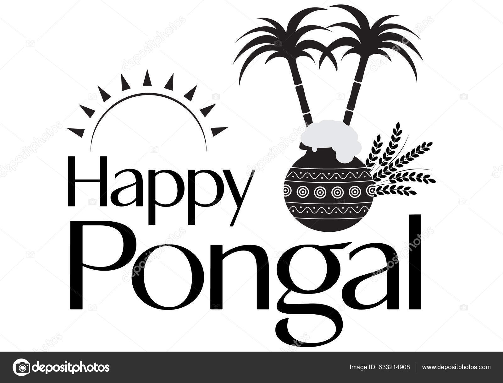 Vector Illustration Pongal Harvest Festival Celebrating Tamil Nadu 